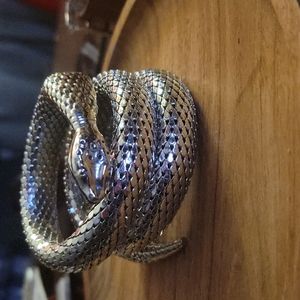 Vintage Whiting and Davis snake bracelet.   Silver